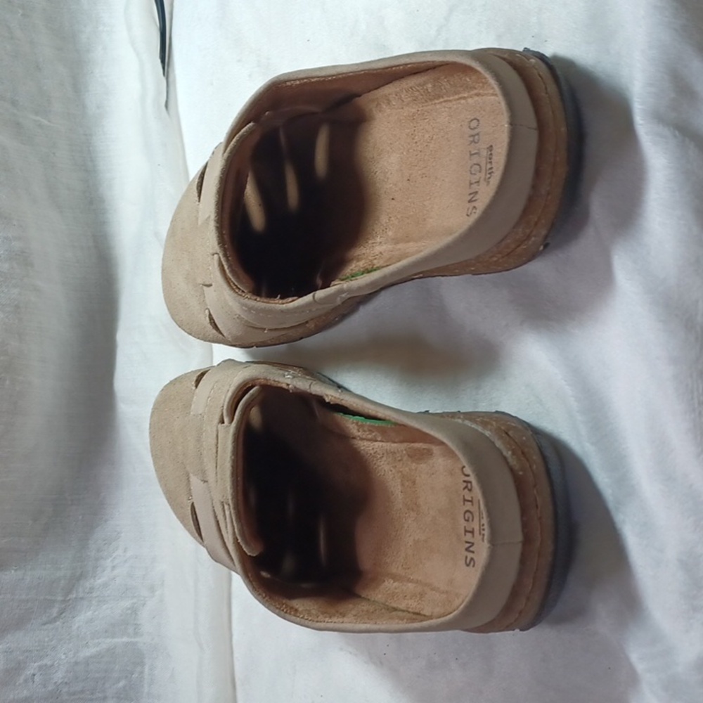 Earth Orgin Womans Tan Suede Clog Cork Slip On Comfort Shoes Sz 6 W New - Picture 4 of 11